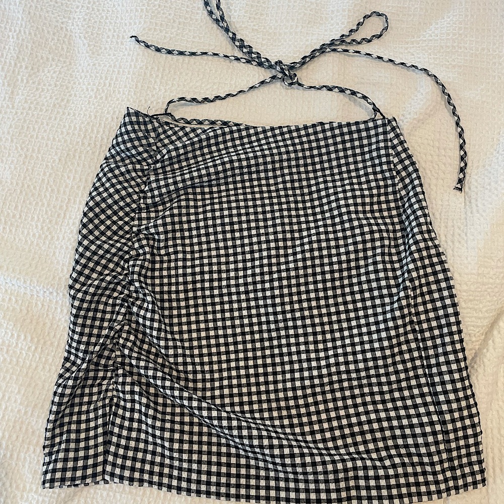 Zara Draped Plaid Skirt